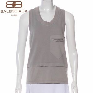 Balenciaga Sleeveless Scoop Neck Top - S